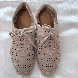 Marc Fisher Carrol Perforated Star Cutout Metallic Espadrille Sneaker
